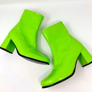 Lime green gogo boots